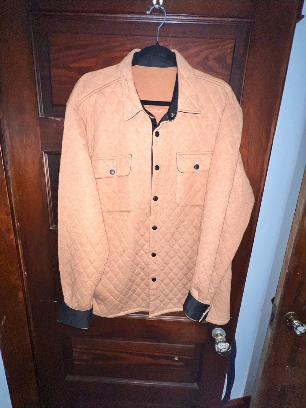 Quilted Tan Men's Shacket Jacket - Casual Button-Up